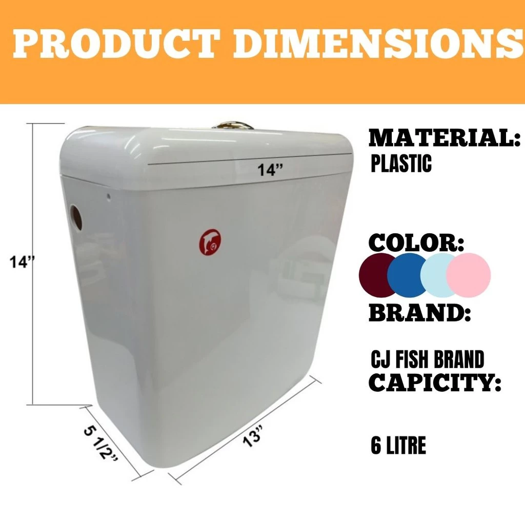 Toilet Water Tank Single Push Button - White