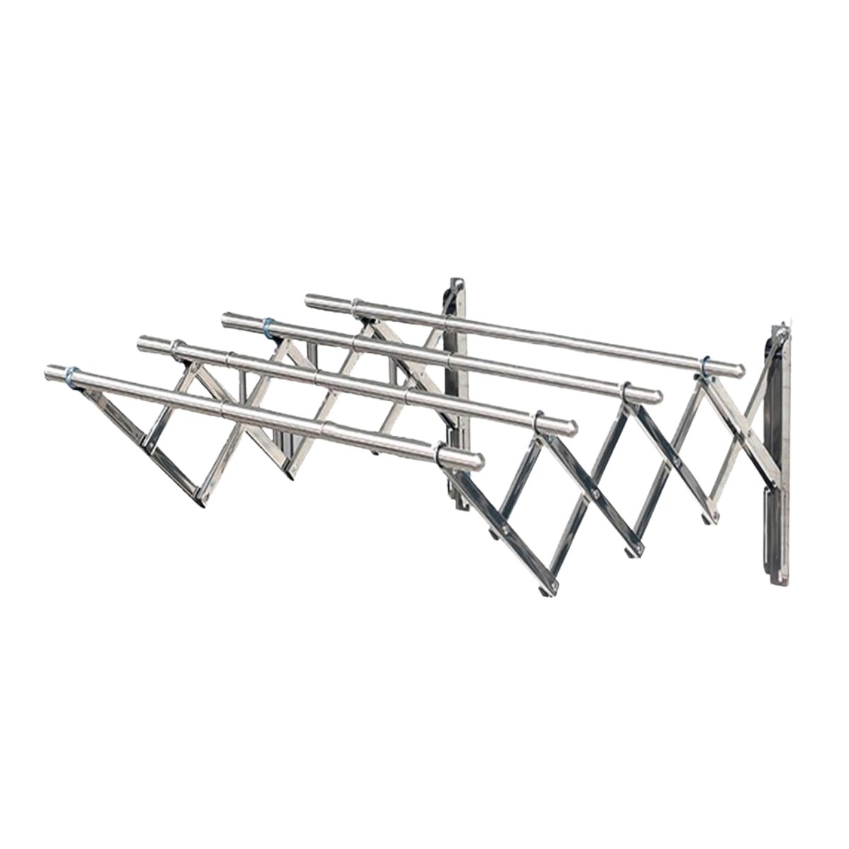 1.7m X 3 Bar 25mm Wall Mounted Stainless Steel Retractable Cloth Hanger Space Saving cloth hanger