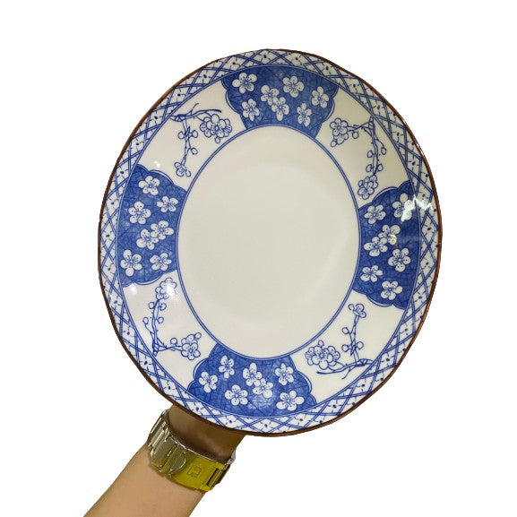 1 SET Japanese-Style Porcelain Tableware Ceramic Food Snacks Shallow Flat Plate Soup Bowl Square Round Oval 038