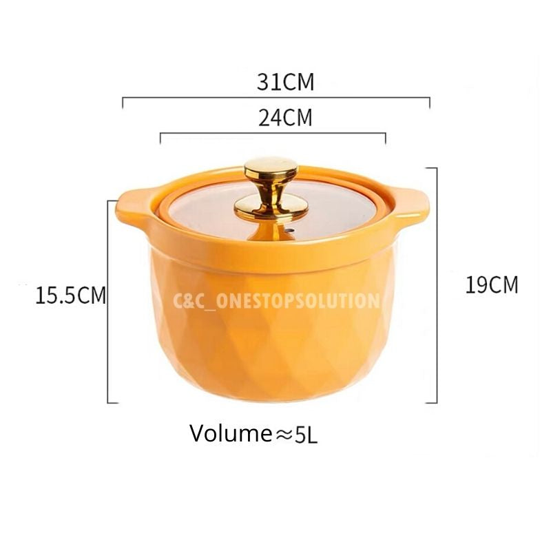 C&C Nordic Casserole Pot Clay Pot Ceramic Pot Ceramic Cookware Pixie Cooking Stew Pot Soup Pot Stockpot Periuk Tanah