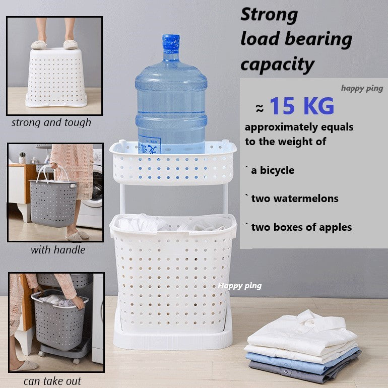 Tiers Large Laundry Basket Organizer With Wheels 2 Tiers Laundry Baskets Bathroom