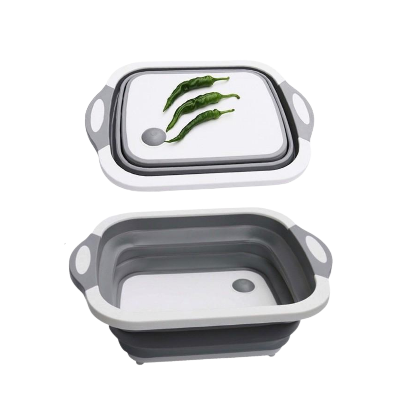 3 In 1 Multi-function Cutting Board Foldable Drain Basket Collapsible Chopping board Washing Dish Tub Kitchen Organizer