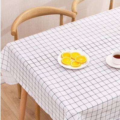 C&C PVC Table Cloth Dustproof Alas Meja Waterproof Rectangle Table Cover Desk Cloth Plaid tablecloth oilproof 137x180