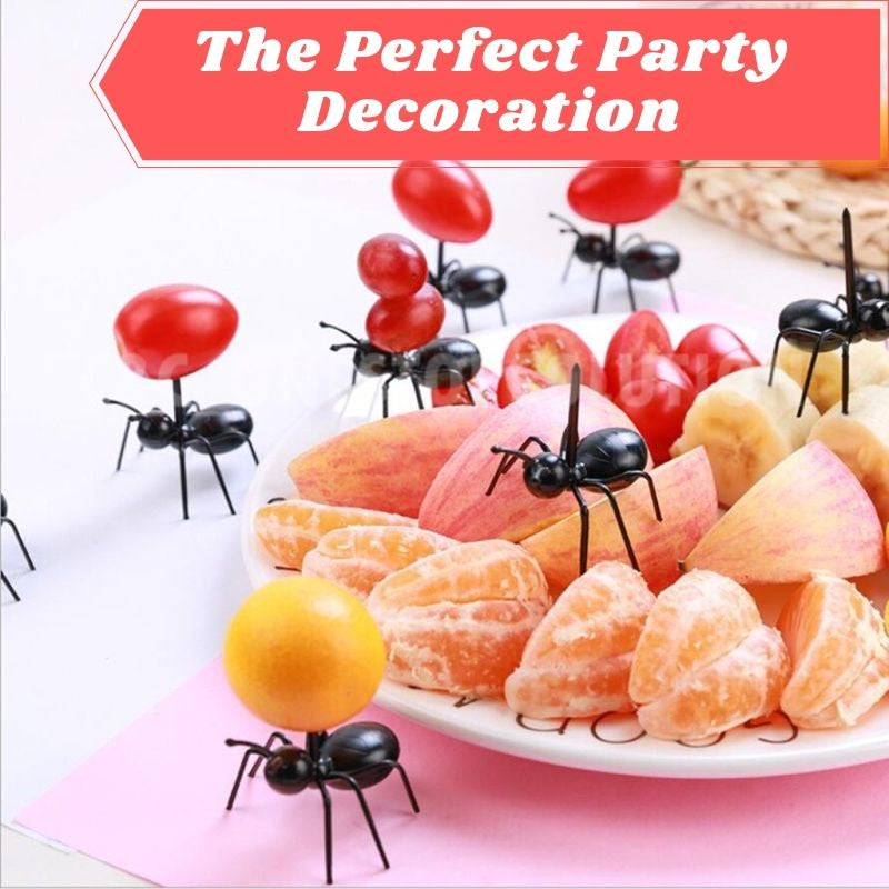 C&C 1pcs Ant Fruit Fork Children Snack Cake Dessert Food Fruit Pick Toothpick Lunches Decor Serving Fork