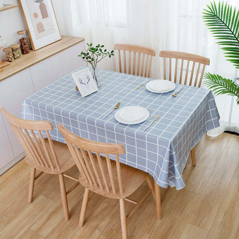 C&C PVC Table Cloth Dustproof Alas Meja Waterproof Rectangle Table Cover Desk Cloth Plaid tablecloth oilproof 137x180