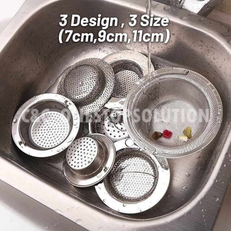C&C Stainless Steel Sink Filter Sink Strainer Drainer Drain Filter Kitchen Strainer Bekas Penapis Air Sinki