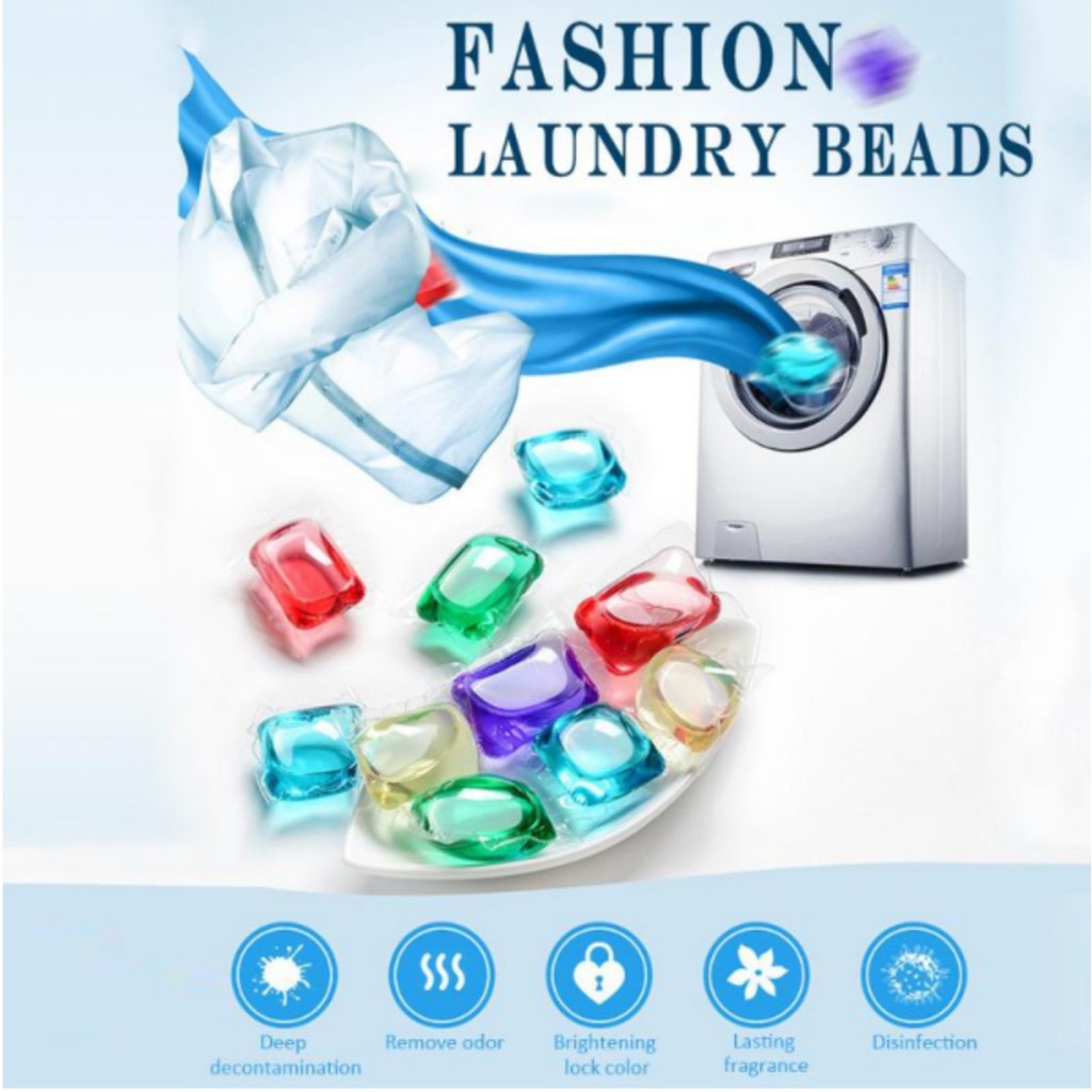 40 pcs Hyperconcentration Laundry Beads Sabun Mix colour Laundry Condensation Beads Detergent Gel Long Lasting