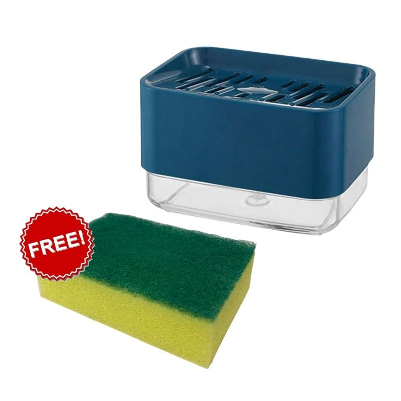 C&C Soap Dispenser Manual Press Soap Pump Liquid Soap Dispenser With Sponge Kitchen Soap Holder Pam Sabun Pinggan