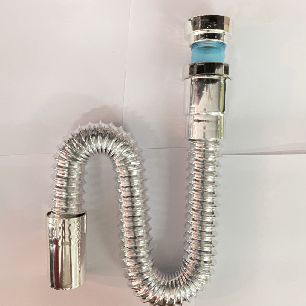 Chromed Bathroom Expandable & Flexible Anti-odor Pipe Sink Water Drain Hose Trap 1 1/2 Inches