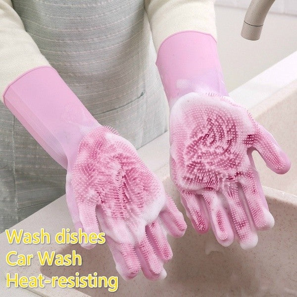 Multifunction Silicone Cleaning Gloves Magic Silicone Dish Washing Gloves