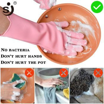 Multifunction Silicone Cleaning Gloves Magic Silicone Dish Washing Gloves