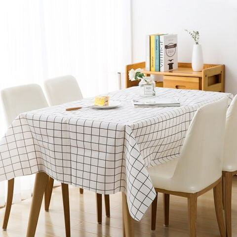 C&C PVC Table Cloth Dustproof Alas Meja Waterproof Rectangle Table Cover Desk Cloth Plaid tablecloth oilproof 137x180
