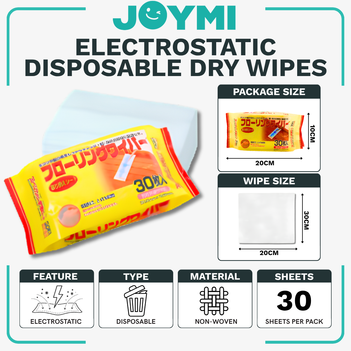 Dry Floor Wipes Tisu lantai kering Electrostatic Dust Disposable Floor Cleaning Wiper Flat Mop Tissue Pakai Buang