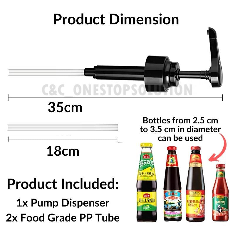 C&C Household Oyster Sauce Pump Head Oil Chili Tomato Sauce Bottle Mouth Squeezer Soy Sauce Curry Dispenser Kitchen Tool