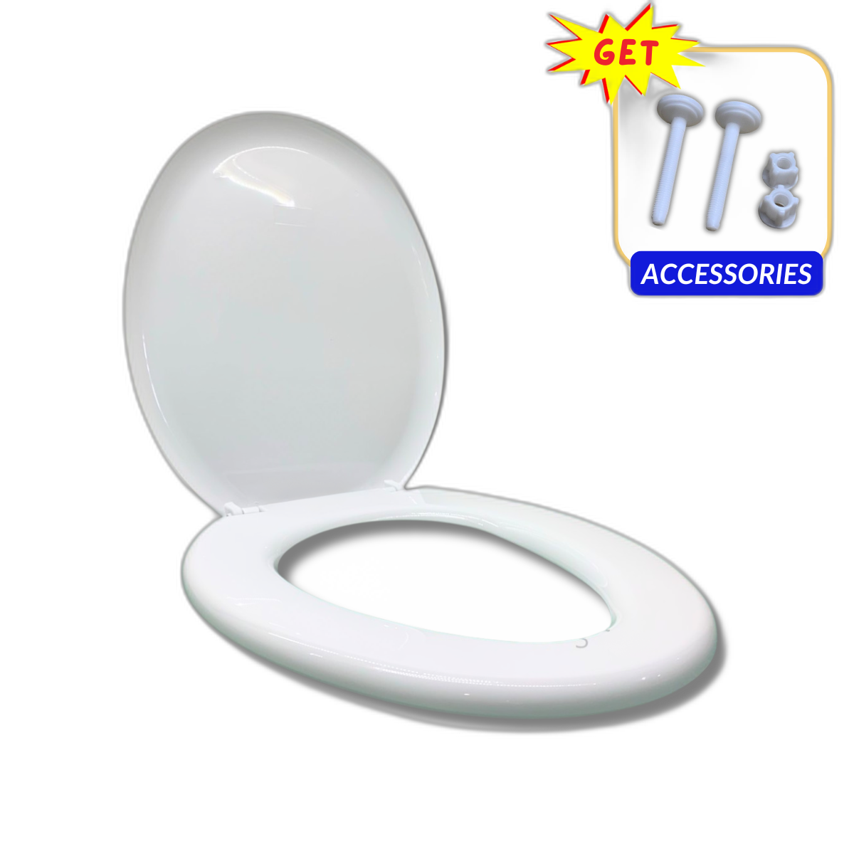 Toilet Seat Cover With Screw - White