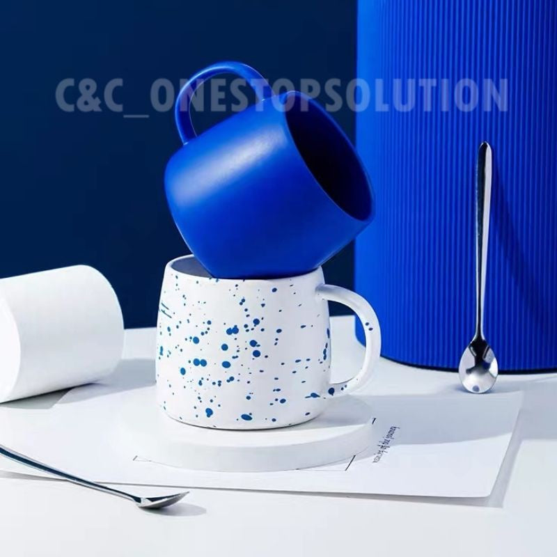C&C Nordic Ceramic Mug Creative Coffee Cup Modern Tea Cup Splash Ink Mug Office Doorgift Wedding Gift Cafe Cawan