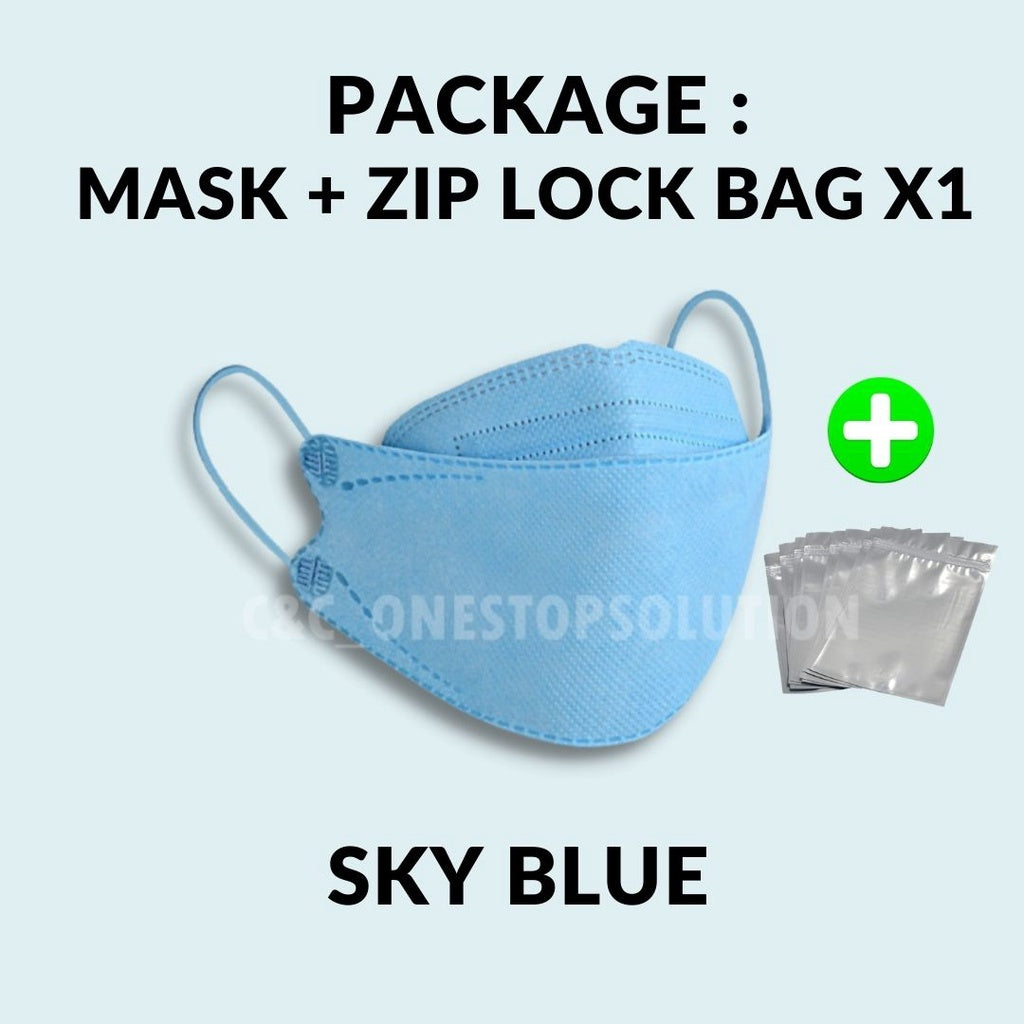 C&C PREMIUM Adult KF94 4Ply Face Mask Earloop Fish Mask Disposable Protective Anti Dust Fine Dust Black Mask 3D Mask