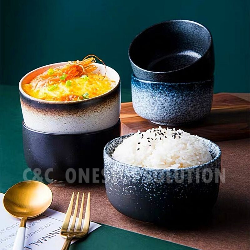 C&C Japanese Bowl Ceramic Tableware Japanese Tableware Home Restaurant Kiln Ceramic Rice Bowl Seramik Mangkuk