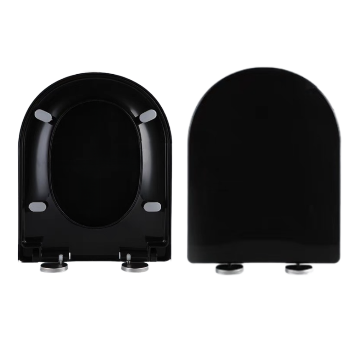 C&C Black U Shape Toilet Seat Cover With Soft Close Adjustable Hinge Penutup Mangkuk Duduk Tandas