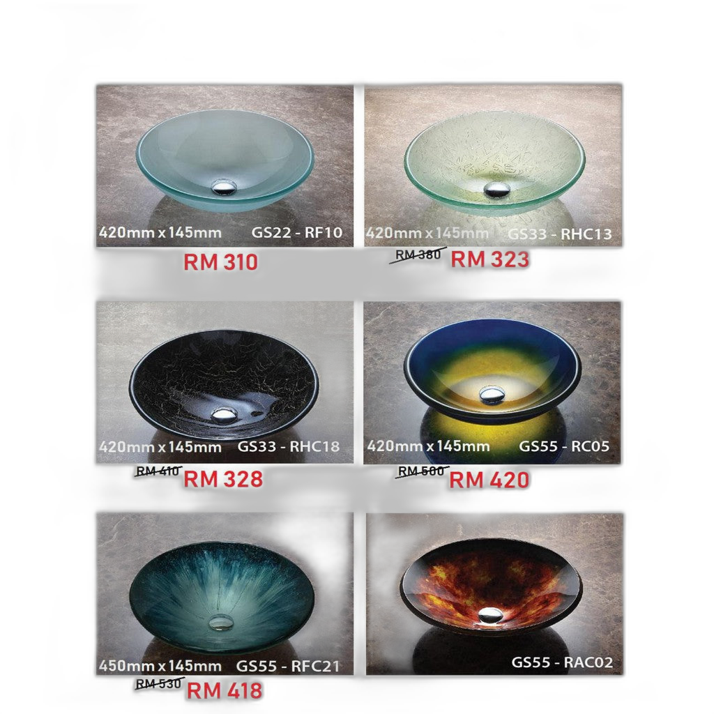 COUNTER TOP / TABLE TOP BASIN ART GLASS BASIN