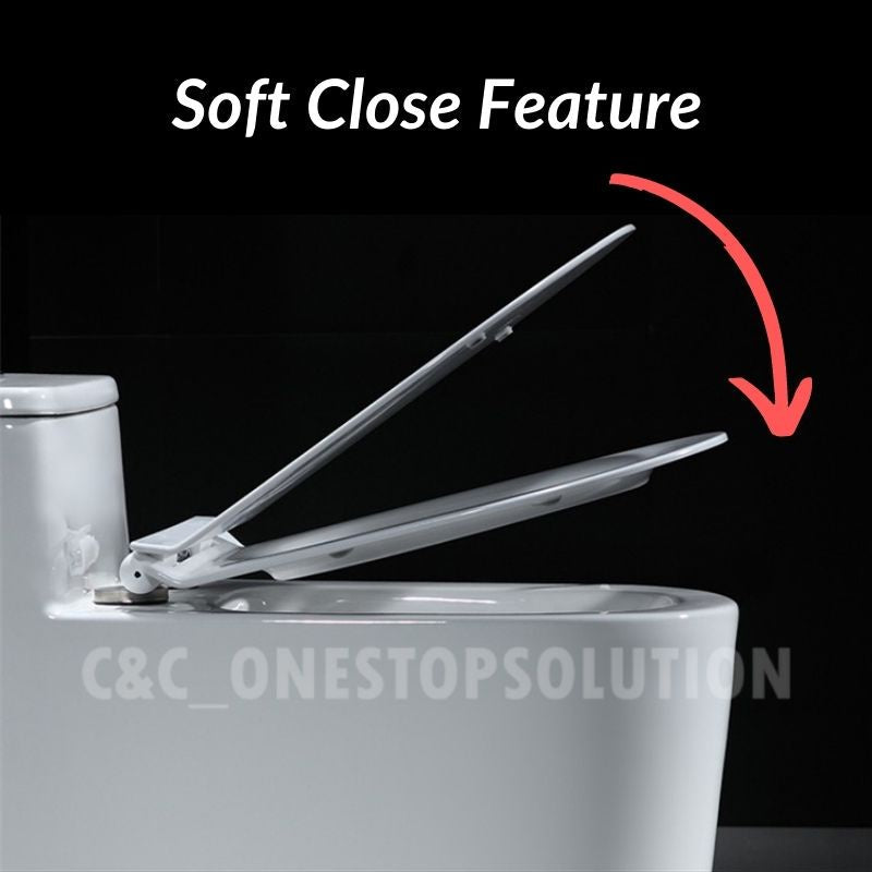 C&C UF U Shape Toilet Seat Cover With Soft Close Adjustable Hinge Penutup Mangkuk Duduk Tandas Johnson Sorento