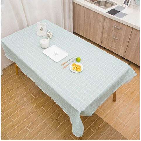 C&C PVC Table Cloth Dustproof Alas Meja Waterproof Rectangle Table Cover Desk Cloth Plaid tablecloth oilproof 137x180
