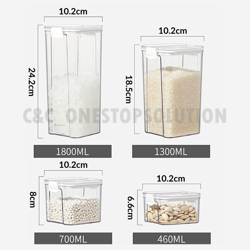 3Colors C&C Bekas Rempah Spice Box Sealed Container Refrigerator Fridge Kitchen Storage Box Bekas Kedap Udara