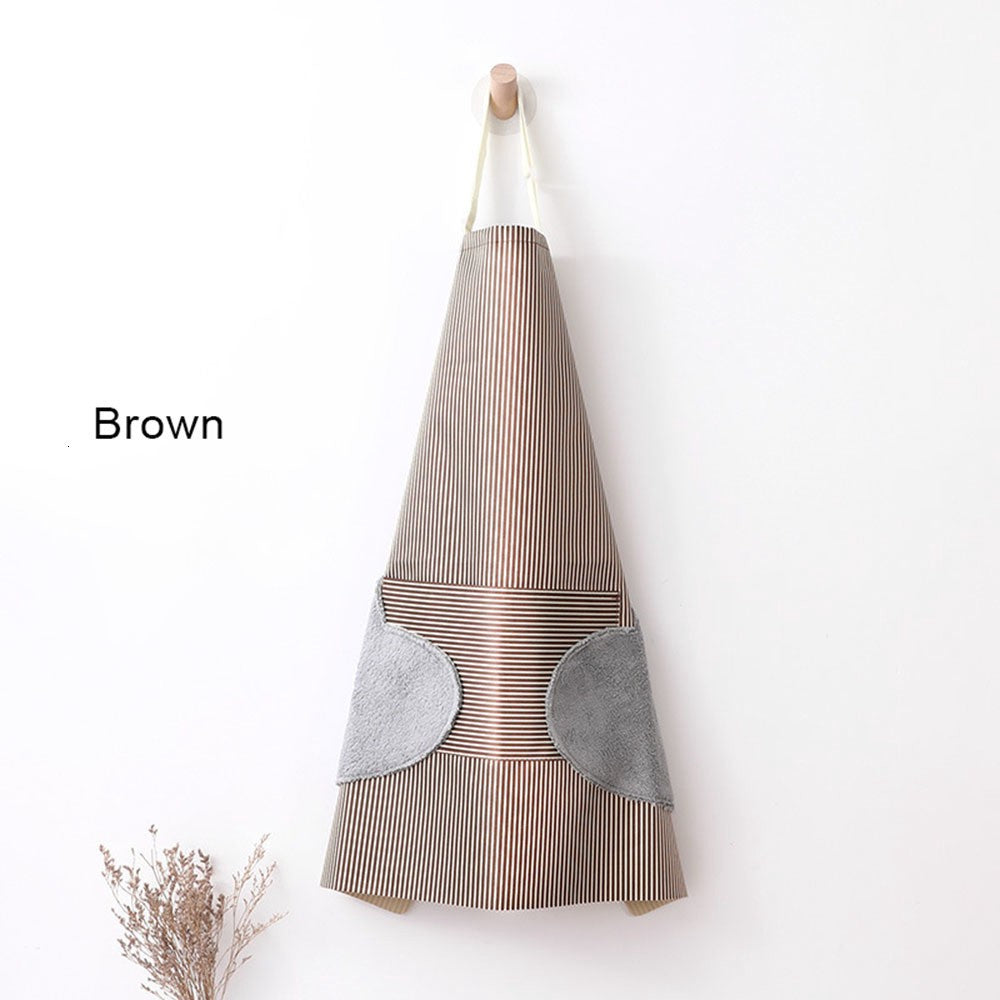 Hand-wipe Adjustable Apron with hand drying paddings waterproof apron oil proof kitchen pocket