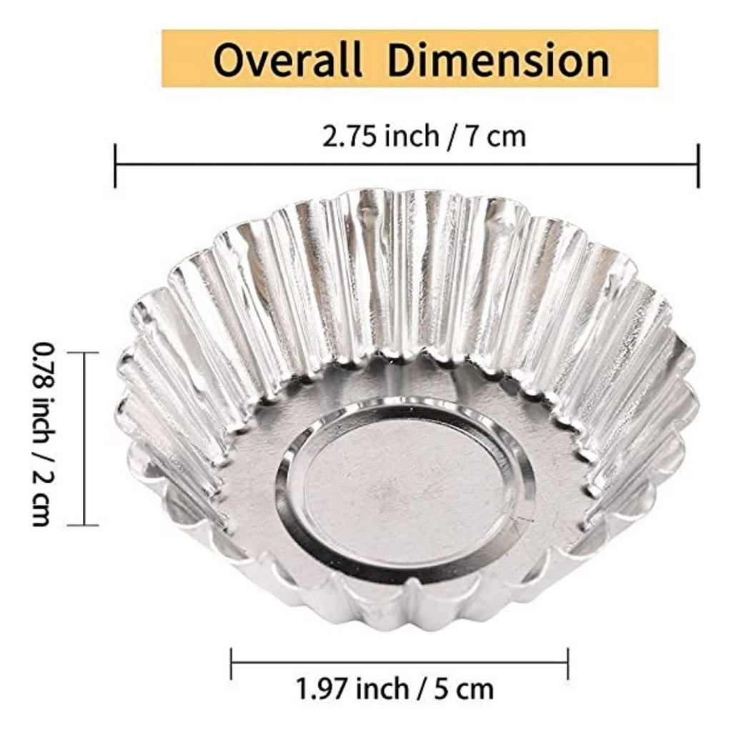 C&C Reusable Acuan Tart Kek Aluminum Egg Tart Mould Hard Shell Cake Cookie Cheese Tart Mold Bakeware