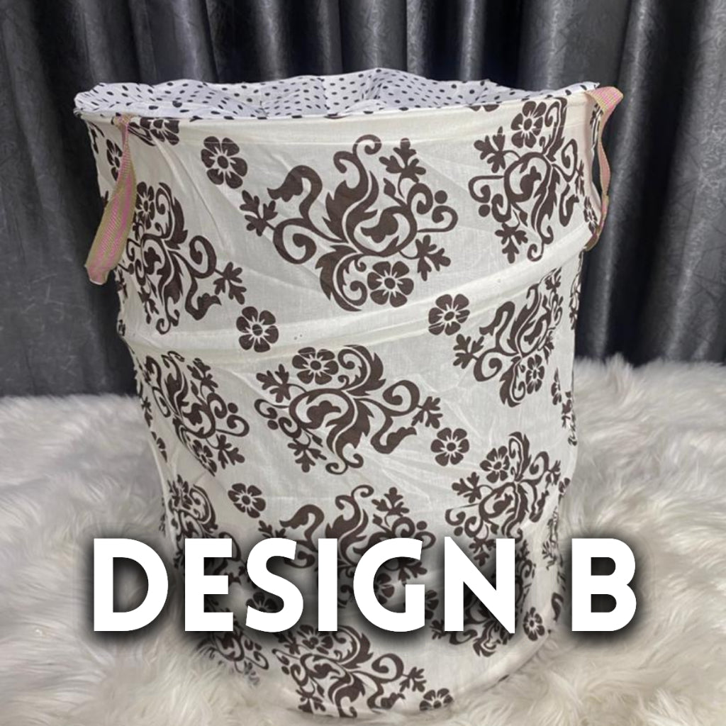 Foldable Laundry Large Basket Cloth Storage Metal Spring Frame Collapsible Washable AutoOpen Basket Foldable Bakul