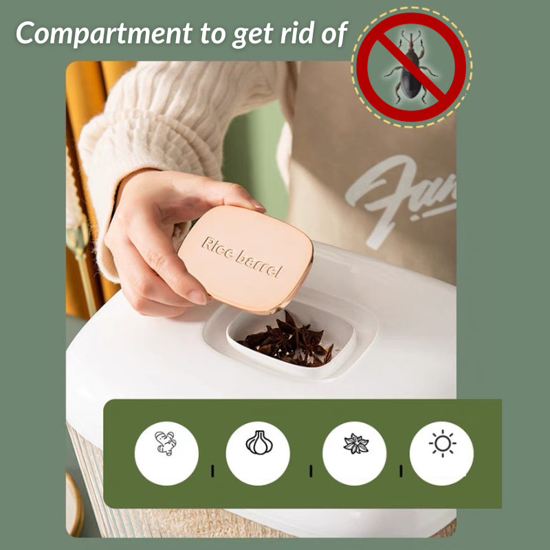 C&C Bekas Beras Kitchen Rice Storage Food Container Bekas Beras 10kg Rice Dispenser Tempat Beras Bucket Automatic