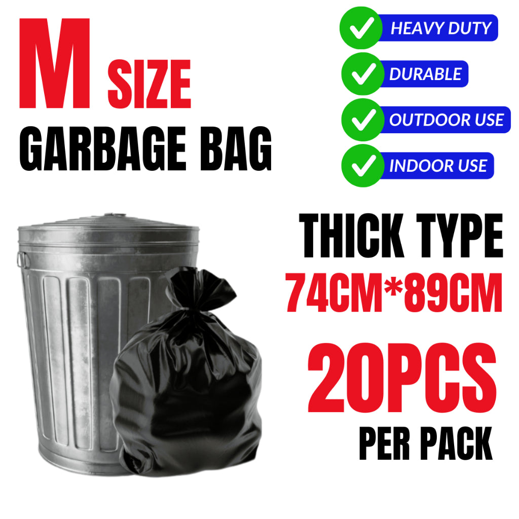 Extra Thick Garbage Bag Trash Bag Rubbish Bag Plastic Bag S/M/L/XL Beg Sampah Tebal Beg Plastik