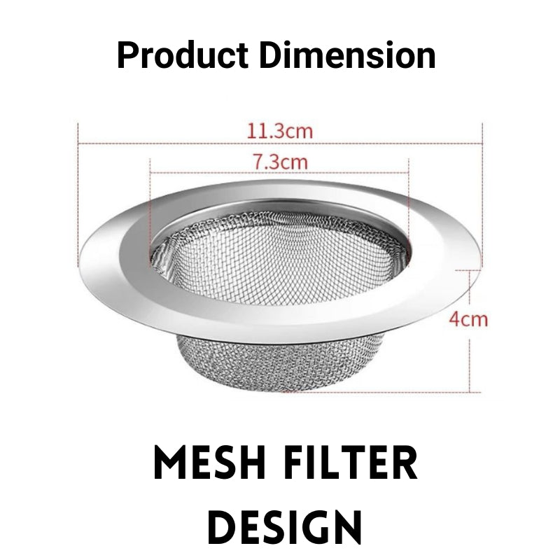 C&C Stainless Steel Sink Filter Sink Strainer Drainer Drain Filter Kitchen Strainer Bekas Penapis Air Sinki