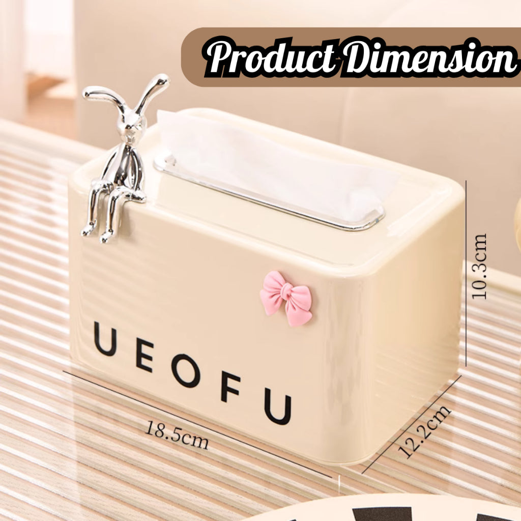 C&C UEOFU Tissue Holder Box Nordic Design ins Cream Tissue Box Tissue Box Holder Container Auto Lifting with Spring