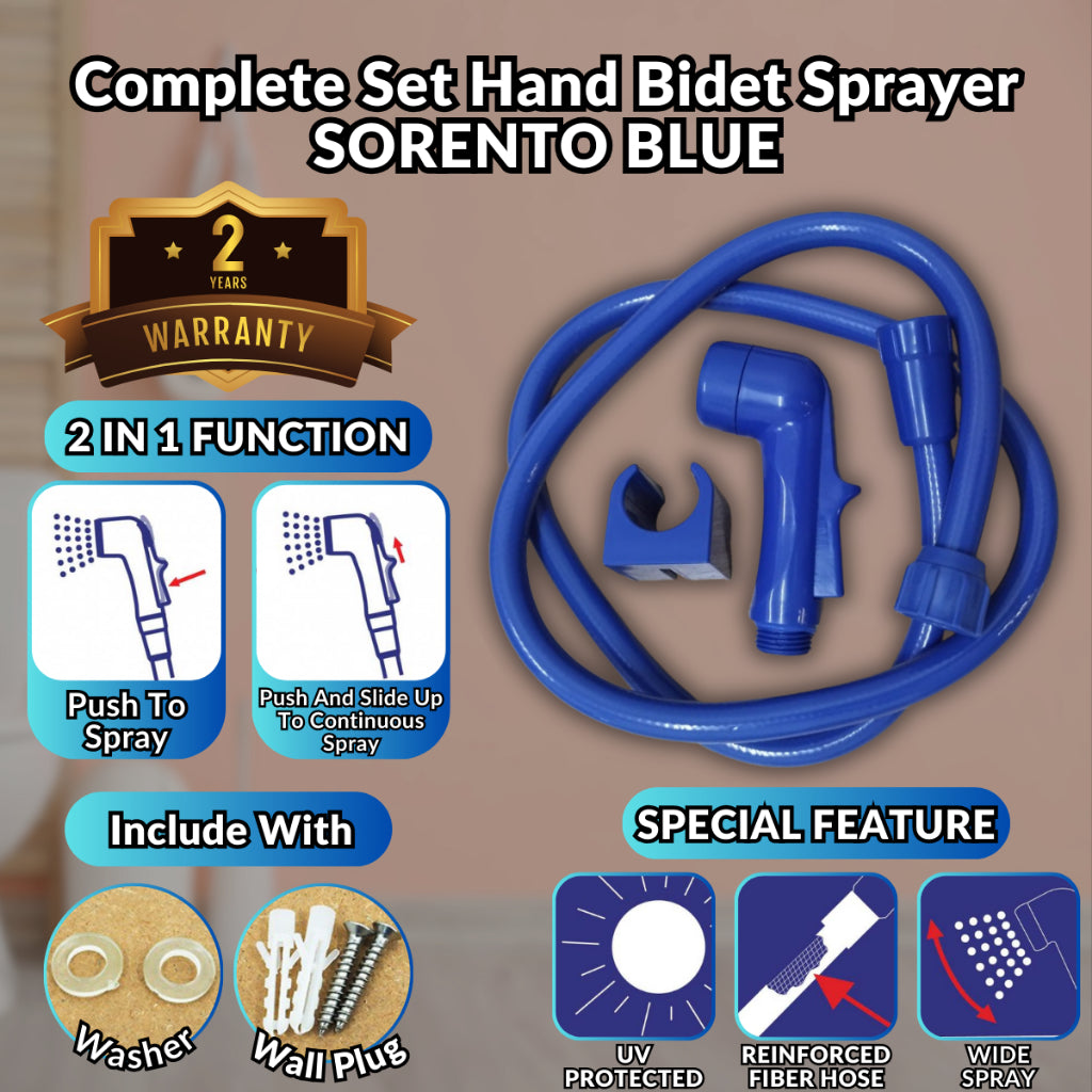 C&C PVC Hand Bidet Set PVC Spray Hand Bidet Flexible Hose and Wall Bracket For Toilet Set Bidet Tangan White