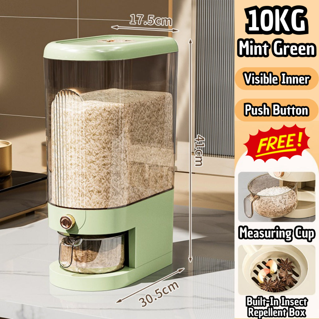 C&C 10kg Rice Dispenser Airtight Automatic Rice Dispenser Rice Storage Box Rice Box Bekas Beras 10kg Bekas Telur