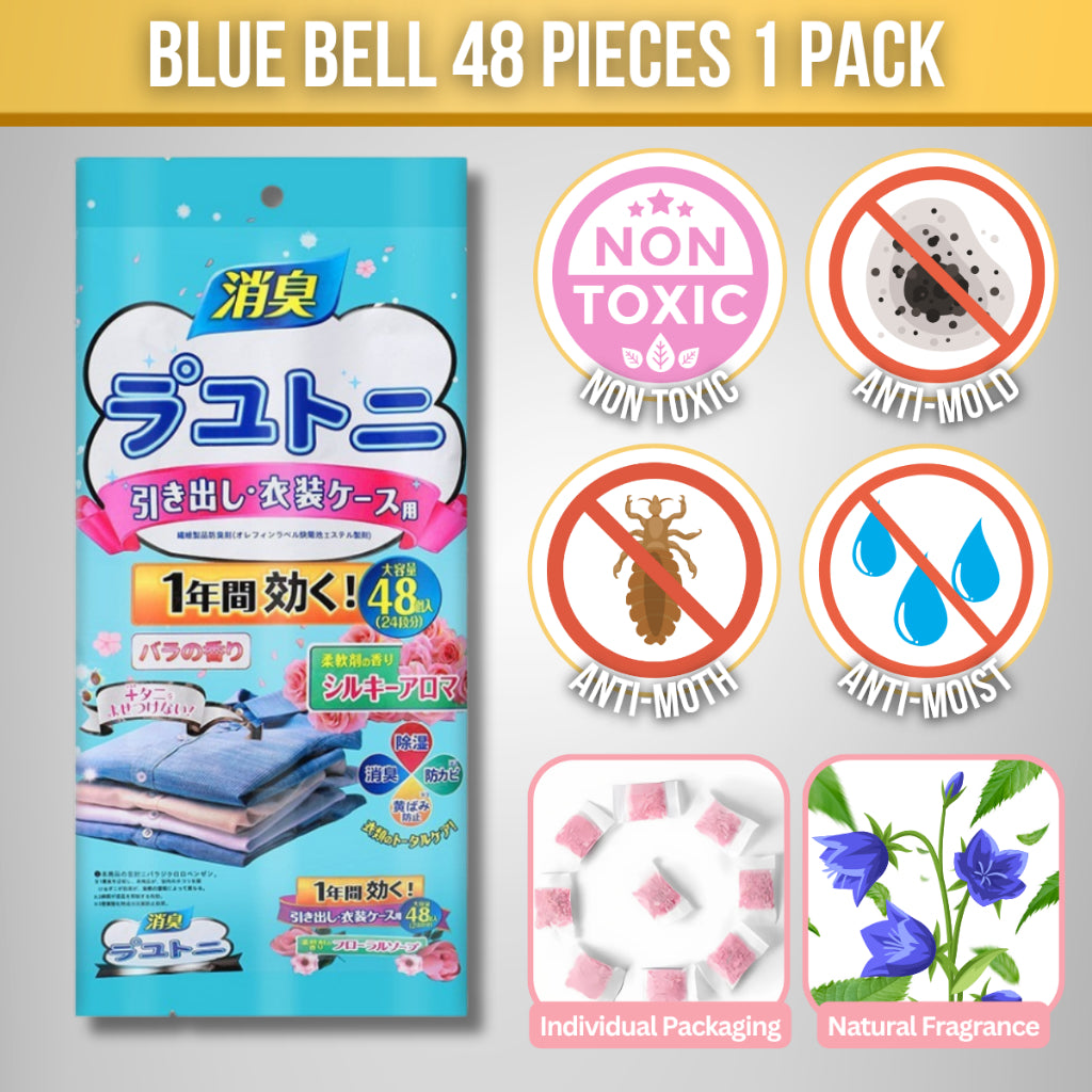 C&C 48pcs Japan Floral Scent Mothball Pest Control Anti-Bug Anti-Mold Mothball Ubat Gegat Lipas
