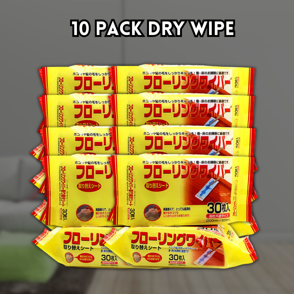 Penyapu Mop Flat Tisu Pakai Buang Wiper Wet Dry Tissue Wipes Kertas Floor Cleaning Lantai Magik Lap Habuk SuperValue Set