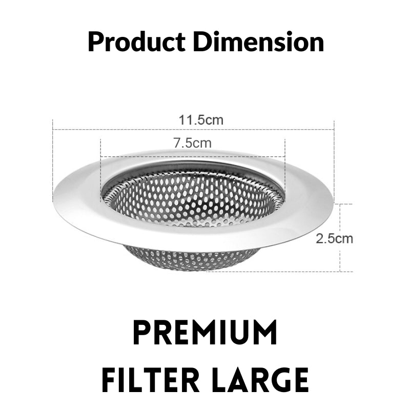 STAINLESS STEEL SINK GARBAGE STRAINER WITH HANDLE 115MM Penapis Sampah dengan pemegang