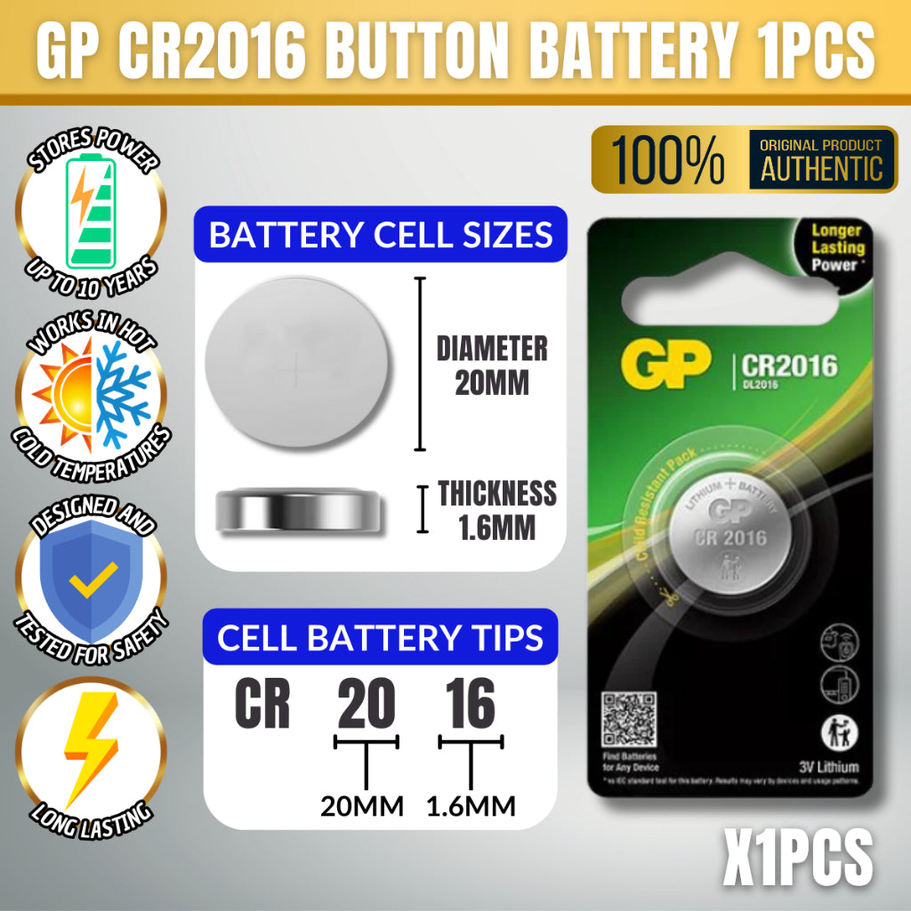 C&C GP CR2016 3V Lithium Battery Coin Cell Button Cell Calculator Car Key Battery Cell