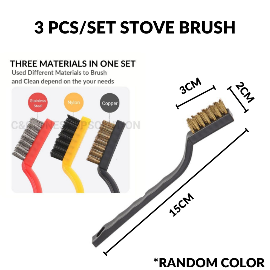3Pcs/set Gas Stove Brushes Multi-functional Kitchen Tool Metal Fiber Brushes Iron Brush Cleaning Wire Brush Copper Brush
