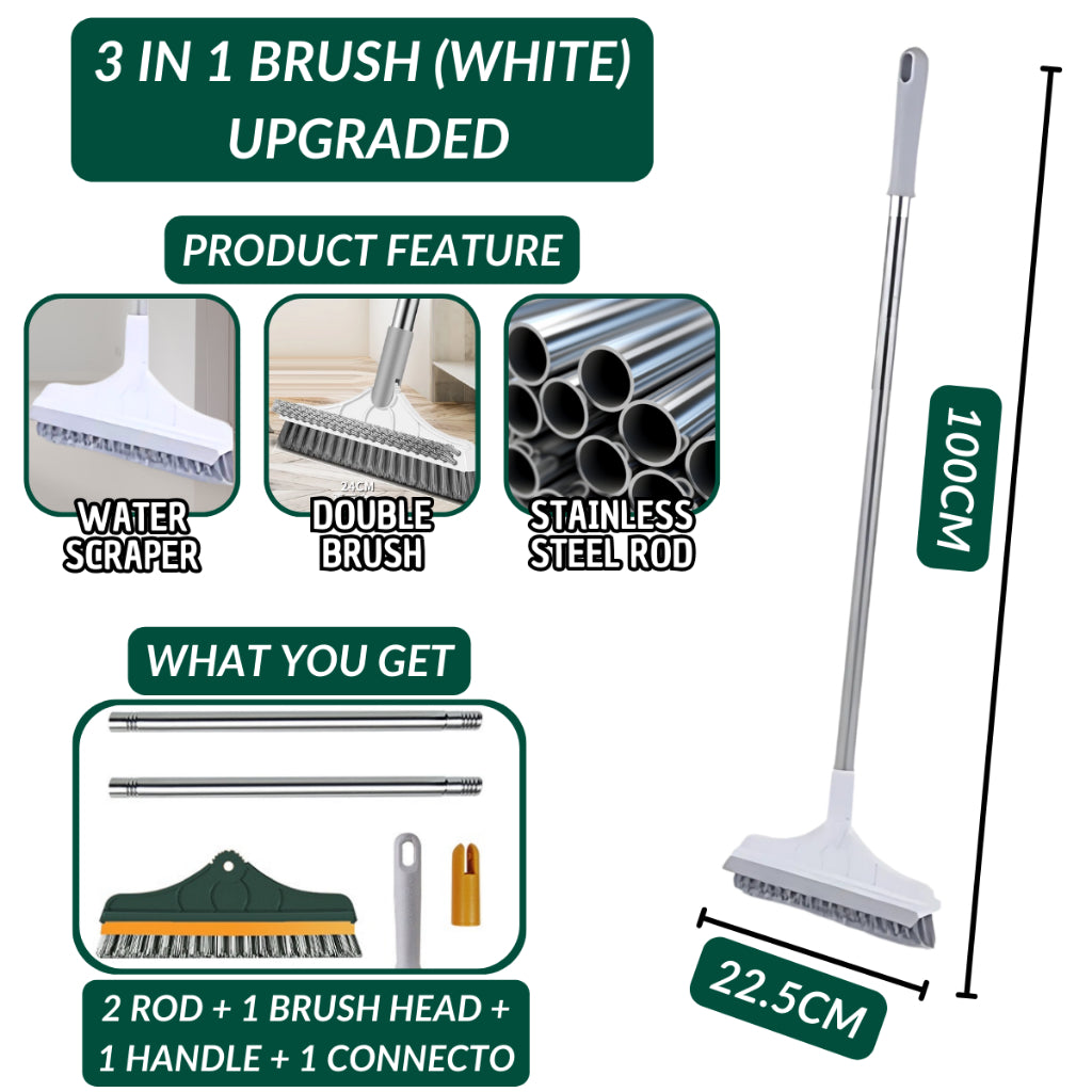 3in1 Magic Broom Penyapu Lantai Floor Cleaning Brush Gap Scrub Brush Tile Kitchen Bathroom Glass Toilet