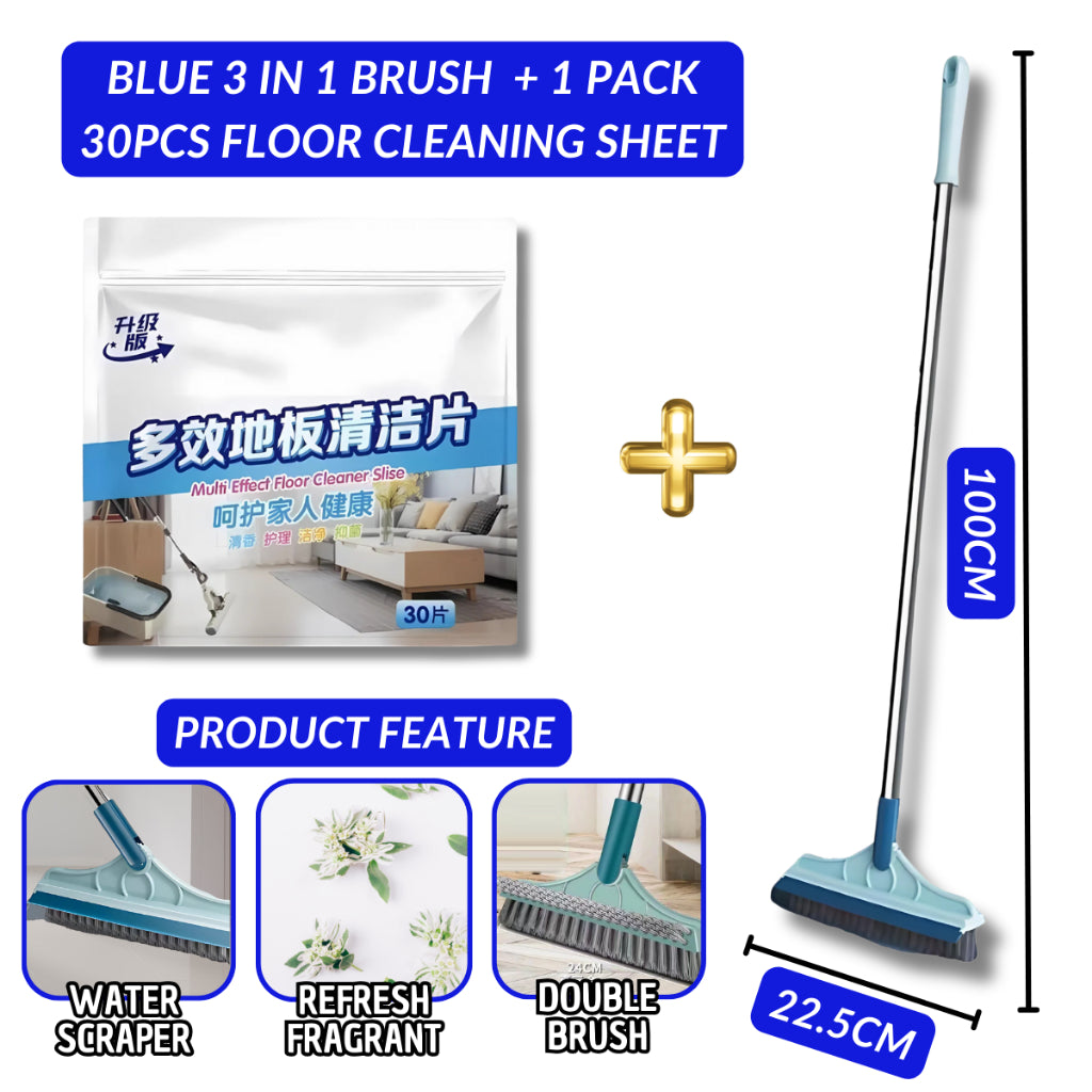 3in1 Magic Broom Penyapu Lantai Floor Cleaning Brush Gap Scrub Brush Tile Kitchen Bathroom Glass Toilet