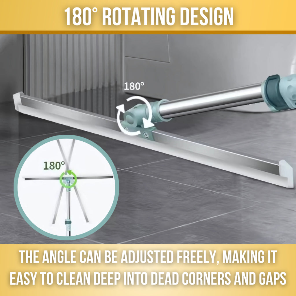 C&C Silicone Floor Magic Broom 2-IN-1 180 DegreeDegree Rotatable Scraper Wiper Penyapu Pengikis Lantai