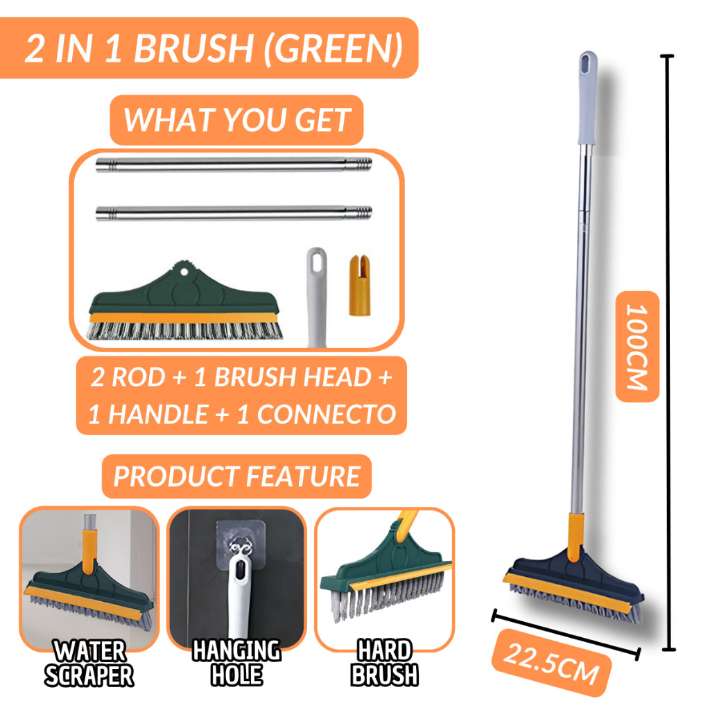 3in1 Magic Broom Penyapu Lantai Floor Cleaning Brush Gap Scrub Brush Tile Kitchen Bathroom Glass Toilet