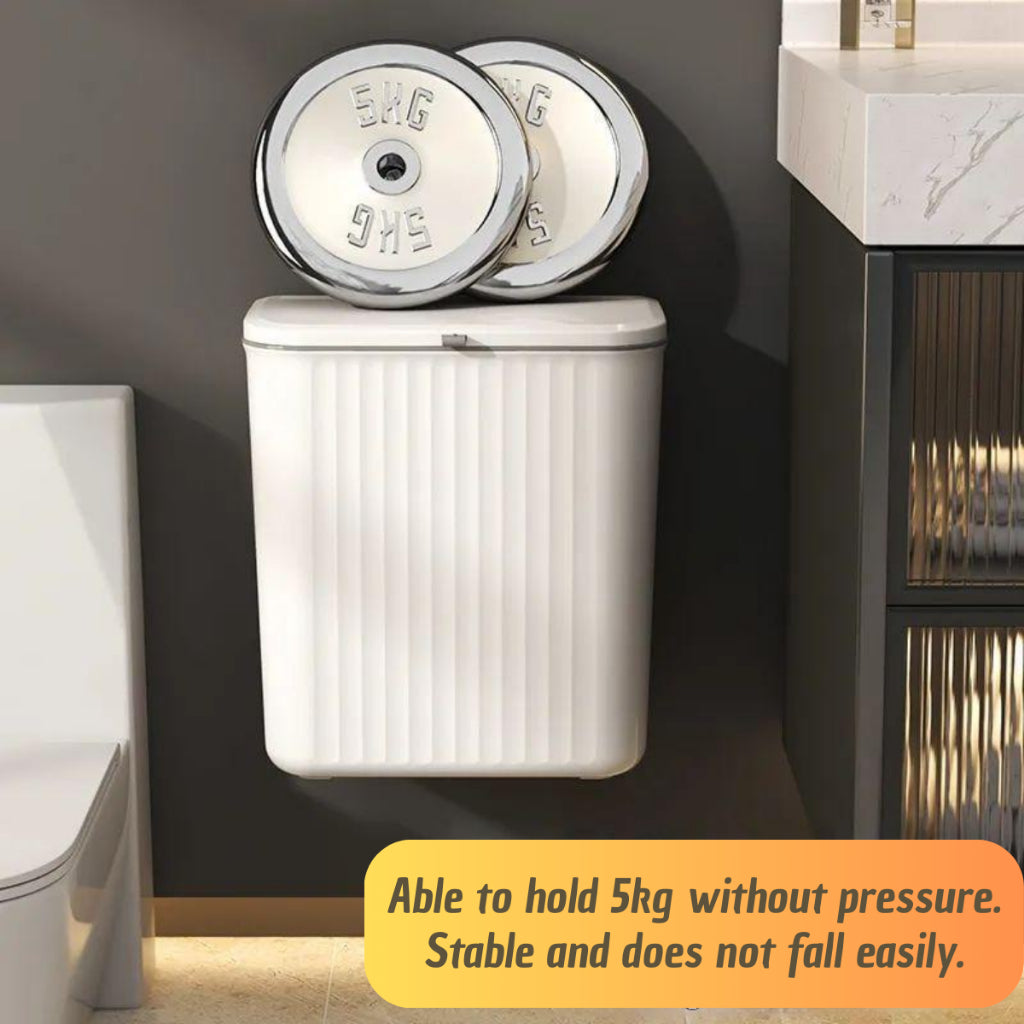 C&C Wall-Mounted Dustbin Hooked Waste Bin Kitchen Cabinet Door Hanging Trash Garbage Can Bekas Tong Sampah Dapur