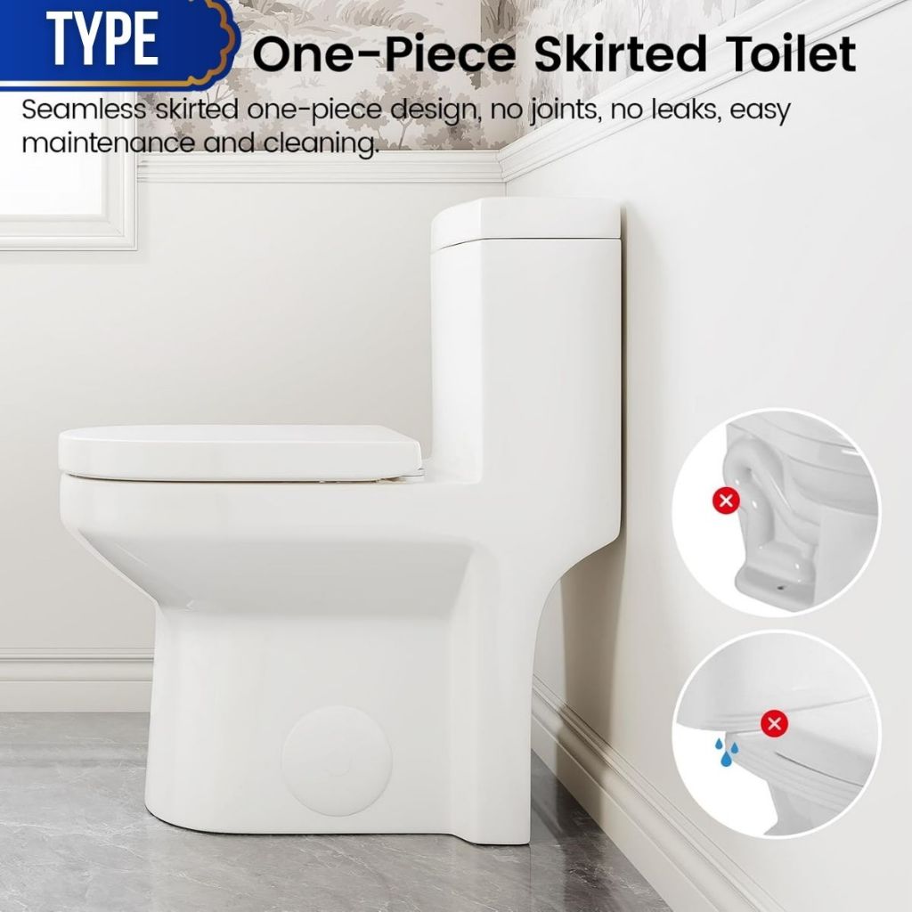 Full Set S-Trap Jamban Tandas dengan Penutup Tandas Aksesori Lengkap Mangkuk Tandas Toilet Bowl One Piece Washdown