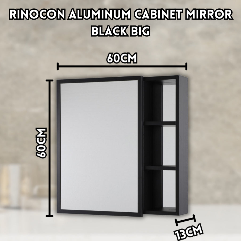 C&C RINOCON Aluminum Bathroom Cabinet Mirror Powder Coated Aluminum Cabinet Mirror Aluminium Kabinet Cermin Tandas