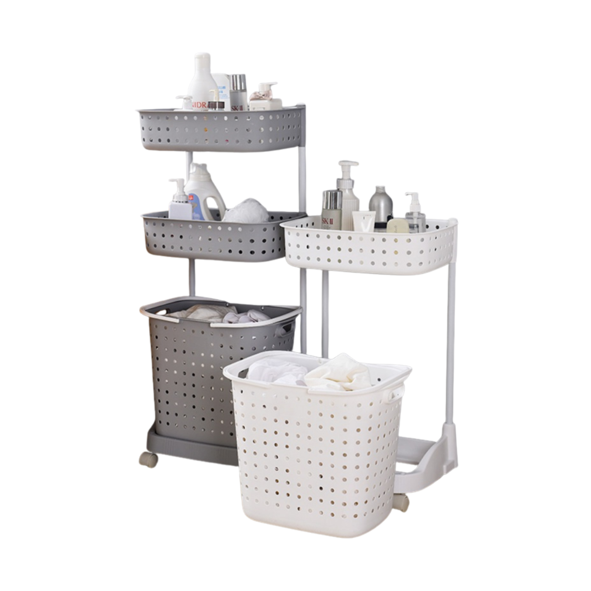 Tiers Large Laundry Basket Organizer With Wheels 2 Tiers Laundry Baskets Bathroom