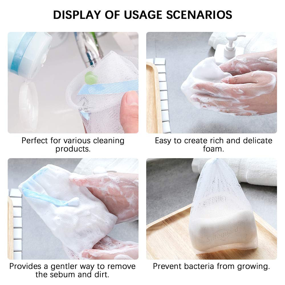 C&C Double Layer Soap Net Foaming Net Thick Soap Foaming Soap Mesh Bag Foam Cleanser Face SABUN JARING BERBUIH